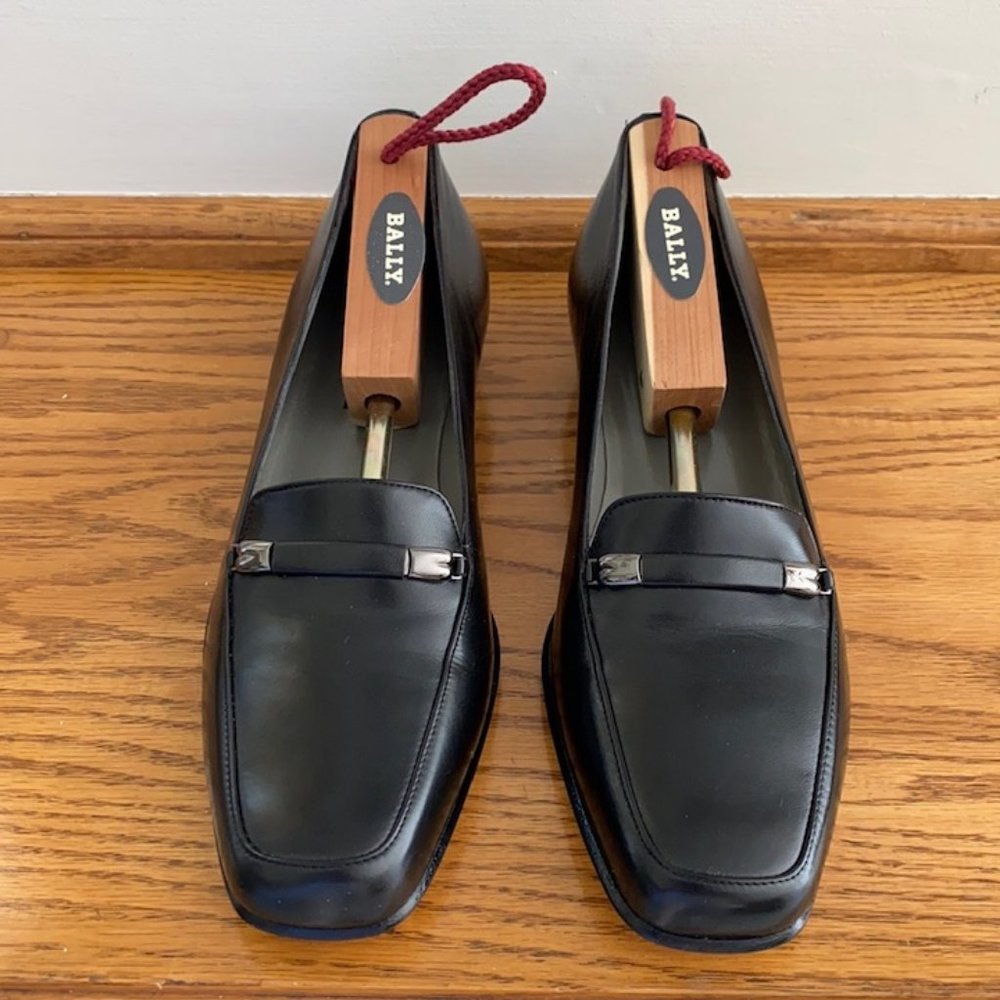 Bally Black Leather Loafer Size 8